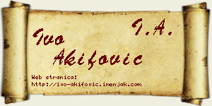 Ivo Akifović vizit kartica